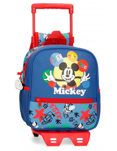 42220T1 ADAPT. BACKPACK  25CM.W/TROLLEY MICKEY PEEK A BOO